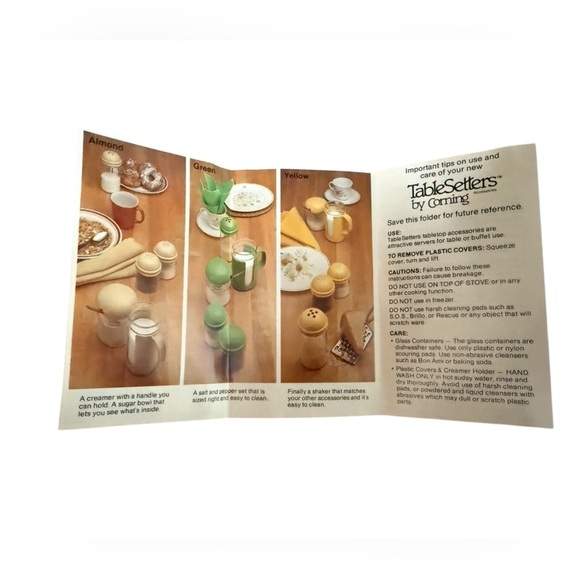 Vintage 1960s Pyrex Salt & Pepper Shakers – Green Tops – New in Box - Picture 6 of 14